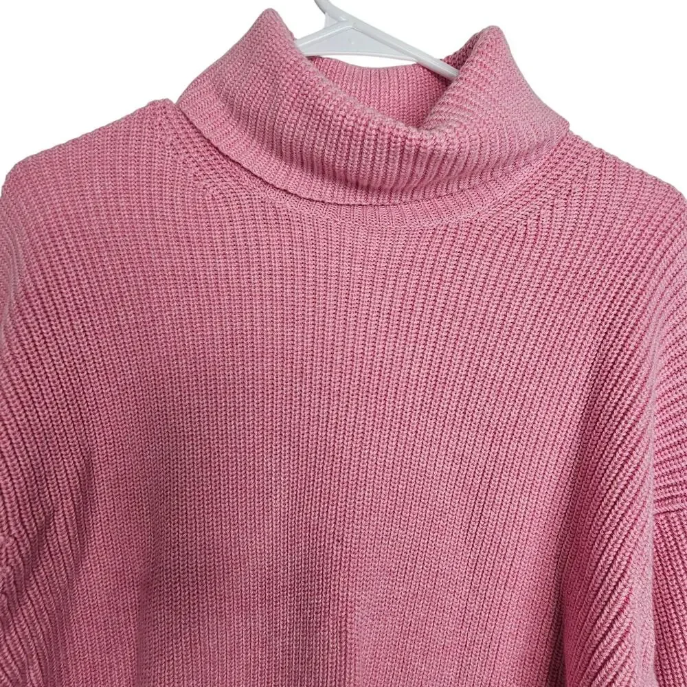 J. Crew Womens Cotton Cashmere Turtleneck Sweater S Classic Preppy Quiet Luxury